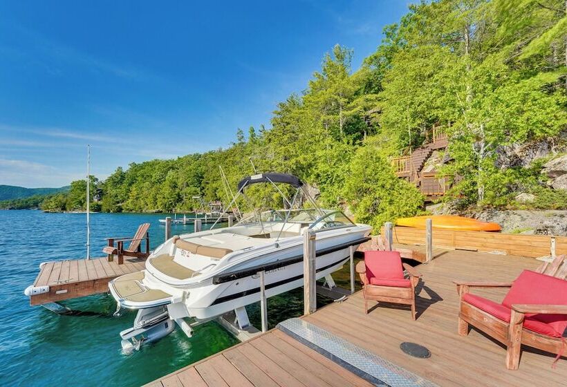 Waterfront Lake George Lodge W/ Boat Dock & Lift!