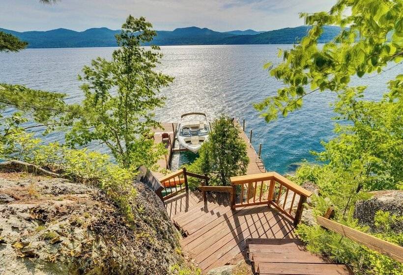 Waterfront Lake George Lodge W/ Boat Dock & Lift!