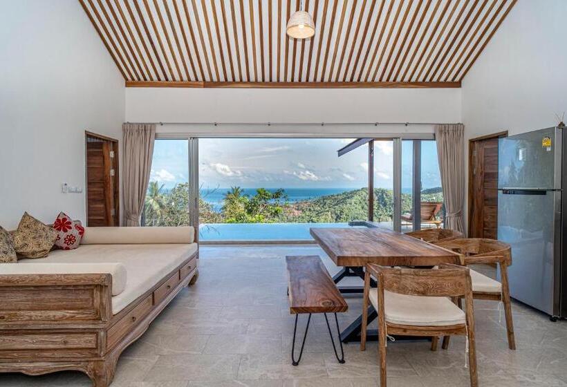 פנסיון 2br Modern Balinese Pool & Sea View Villa #9