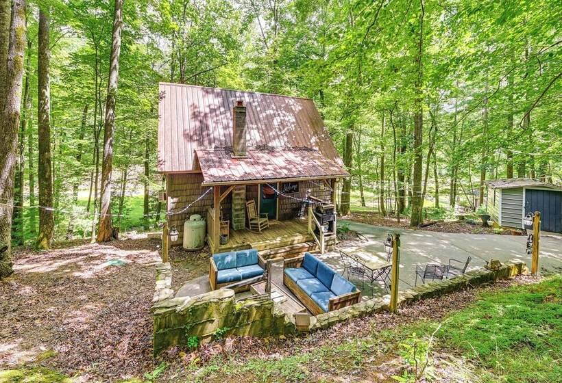 Patio & Fire Pit: Charming Cabin In Roaring Gap!
