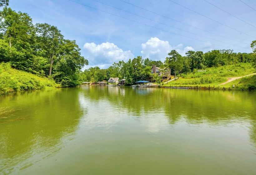 Dock + Fire Pit: Waterfront Lake Martin Retreat!