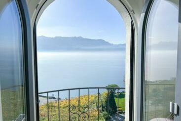 Pension Room With 360° View Overlooking Lake Geneva And Alps