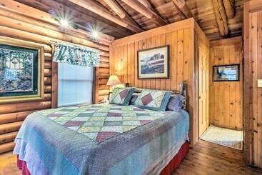 별장 Gatlinburg Log Cabin W/ Hot Tub & Mountain Views!