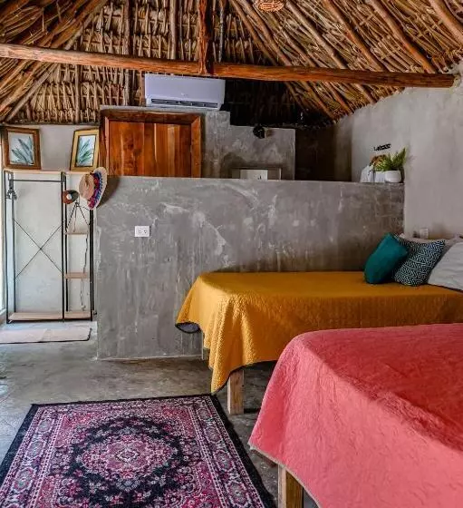 ホテル Casa Mate Beachfront Cabañas El Cuyo