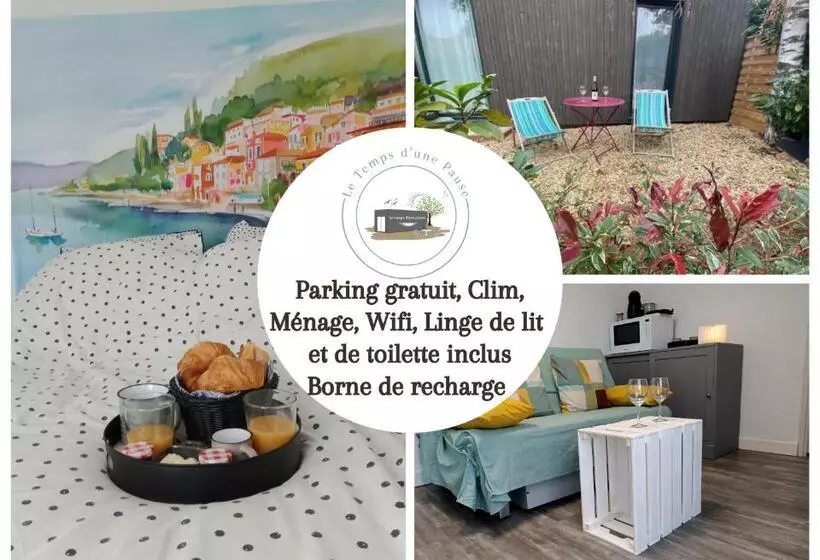 ペンション Studio De Jardin Le Temps D Une Pause Jusqu à 4 Personnes En Face Du Beaujolais   Climatisation Et B