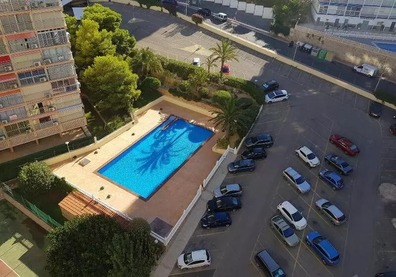 Epic Views Across Benidorm  Walk To The Beach  Tennis Court  Pool  Sleeps 4  Wifi & Netflix Plus Air