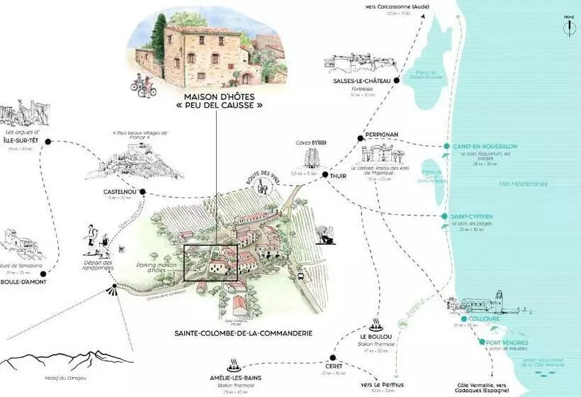 Aamiaismajoitus (B&B) Mas Peu Del Causse