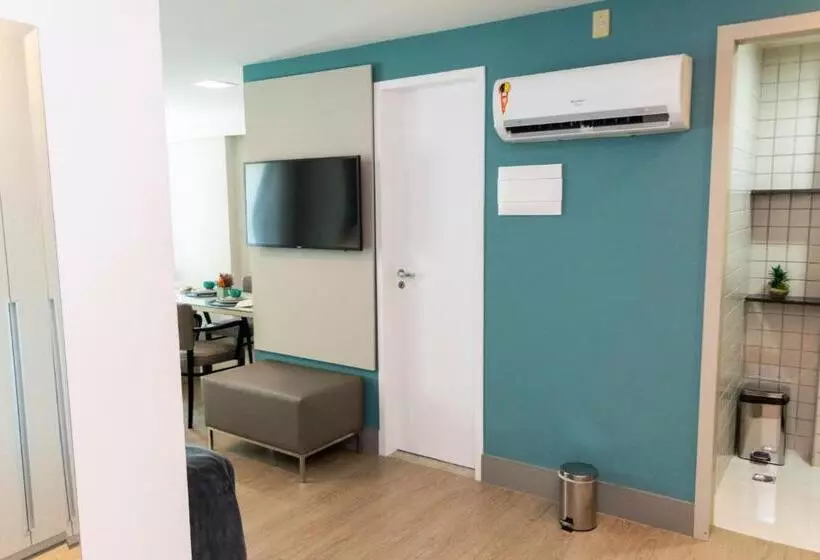 202 Flat Beira Mar Av Boa Viagem Com Cozinha