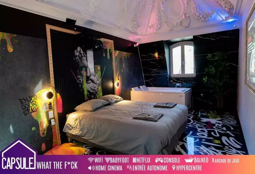 Capsule Art Déco   Jacuzzi   Netflix   Home Cinéma   Arcade De Jeux & Nintendo Switch   2 Chambres
