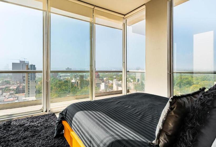 Departamento Con Las Mejores Vistas De La Ciudad En Condesa   Pool   Gym   Parking   Ac