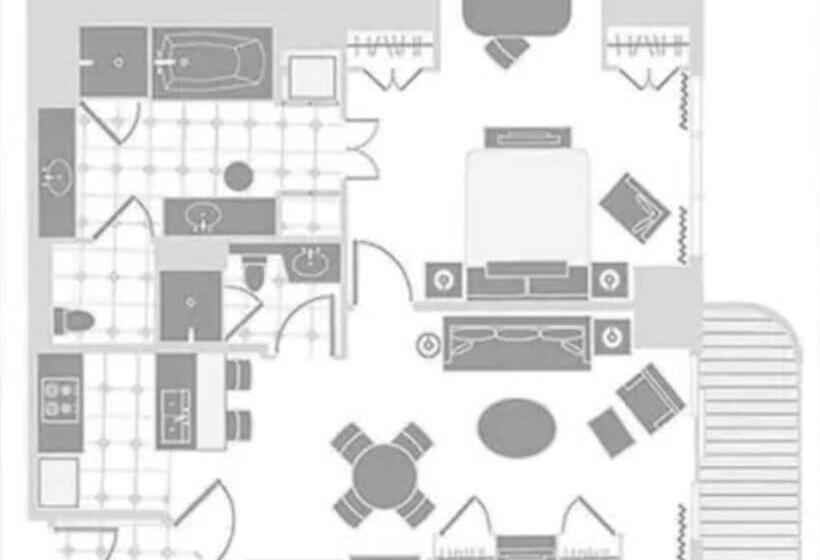 Strip & Sphere View   Separate Living Room   2 Full Bath   Full Kitchen   Balcony   900 Sqft   Mgm S