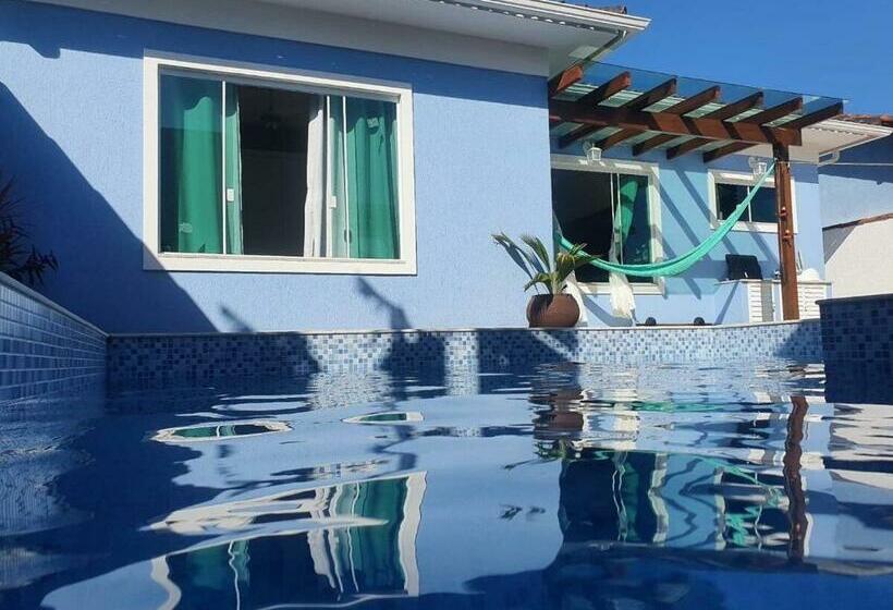 Casa Azul Linda Casa Familiar Com Piscina No Peró Em Cabo Frio
