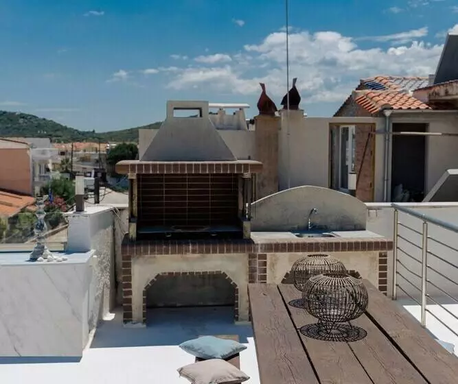ペンション Sea View Studio With A Barbecue Area On The Terrace Of The Building A Smart Tv