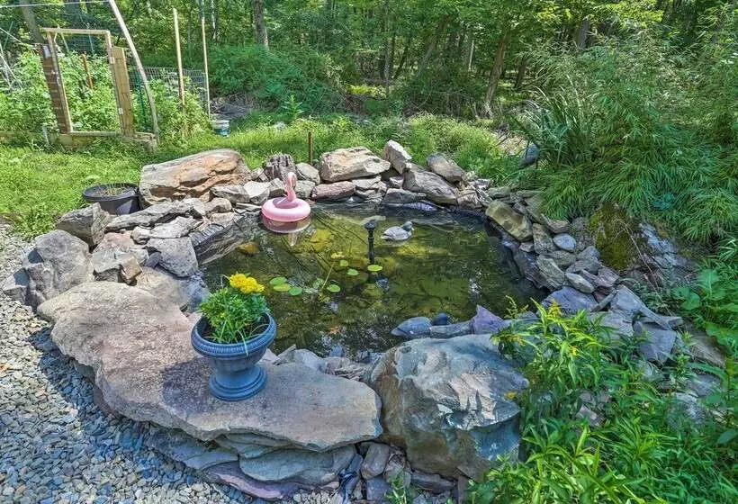Home W/ Hot Tub, Fire Pit, Koi Pond: Walk To Lake!