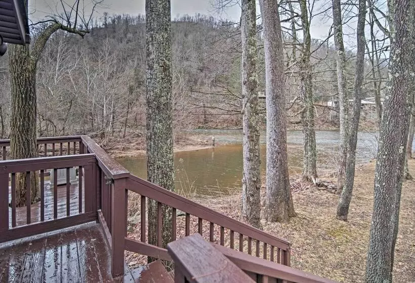 Riverfront Elkins Home W/ Fireplace & Deck!