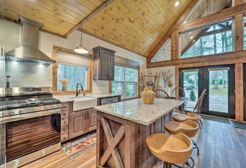 Fire Pit & Grill: Modern Beech Mountain Cabin!