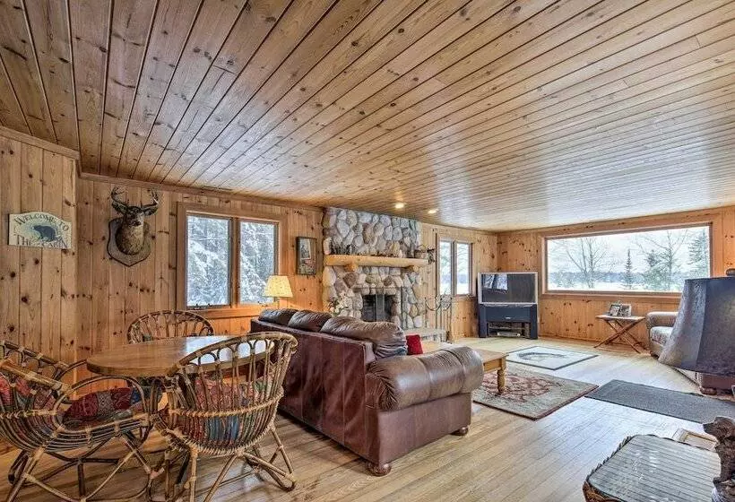 Lakefront Escape W/ Fishing Pier & Snowmobiling!
