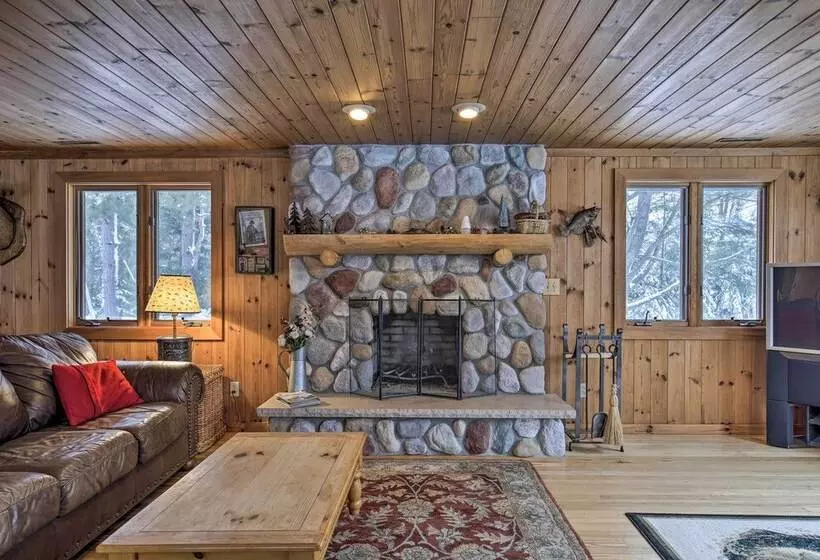 Lakefront Escape W/ Fishing Pier & Snowmobiling!