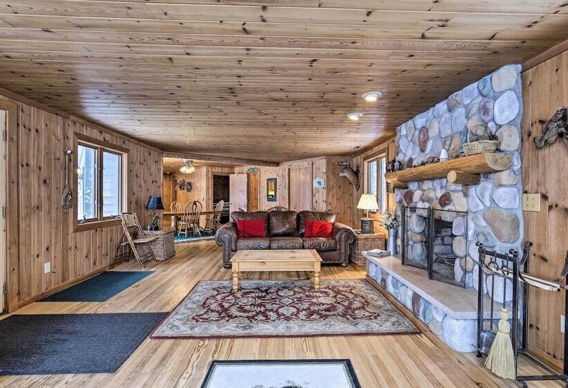 Lakefront Escape W/ Fishing Pier & Snowmobiling!