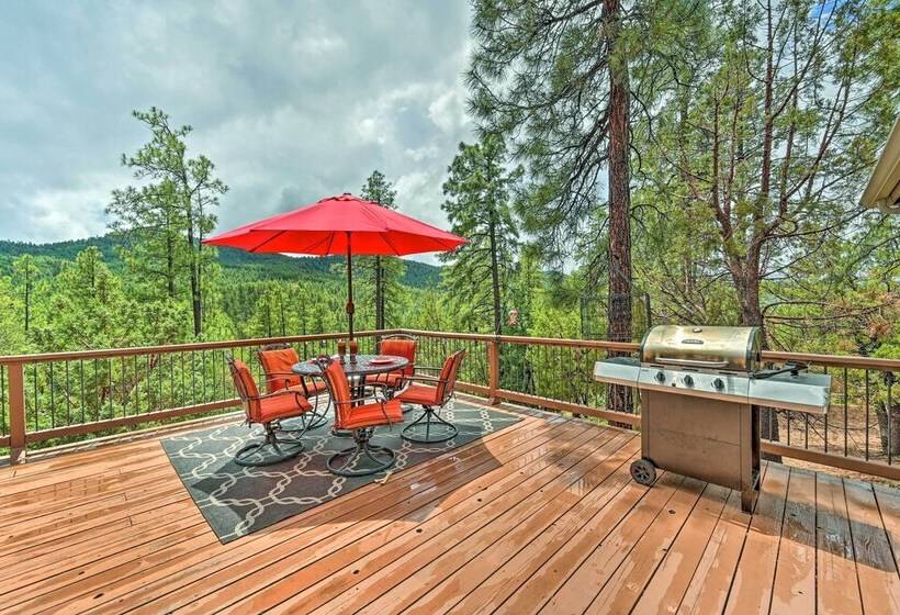 Fire Pit, Deck & Grill: Serene Prescott Cabin!