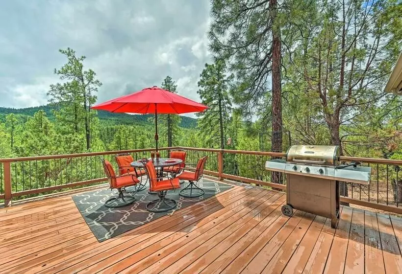 Fire Pit, Deck & Grill: Serene Prescott Cabin!
