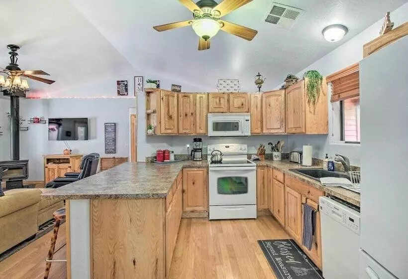 Fire Pit, Fenced Yard: Overgaard Cabin Near Hiking