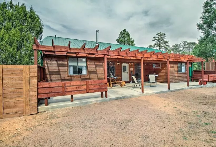 Fire Pit, Fenced Yard: Overgaard Cabin Near Hiking