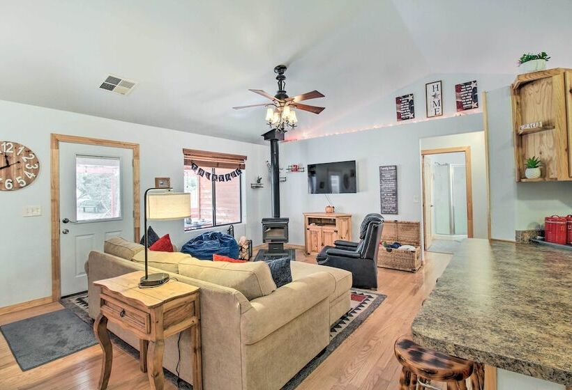 Fire Pit, Fenced Yard: Overgaard Cabin Near Hiking