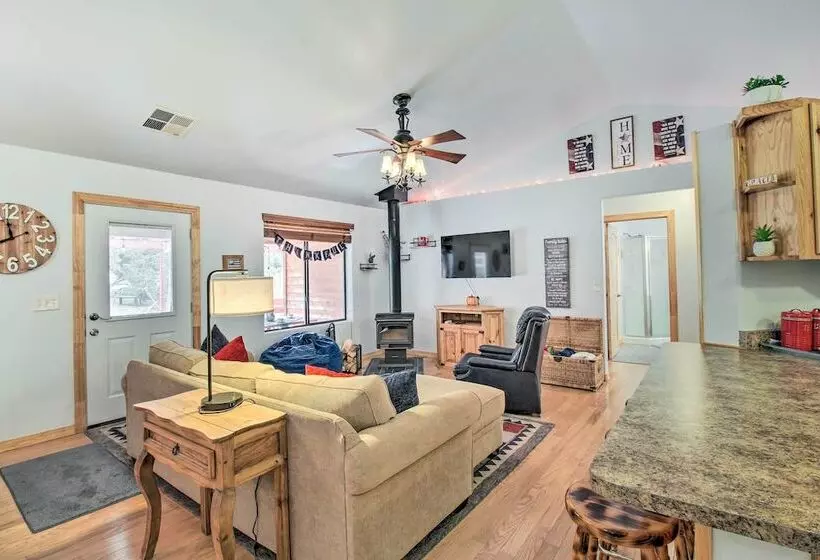 Fire Pit, Fenced Yard: Overgaard Cabin Near Hiking