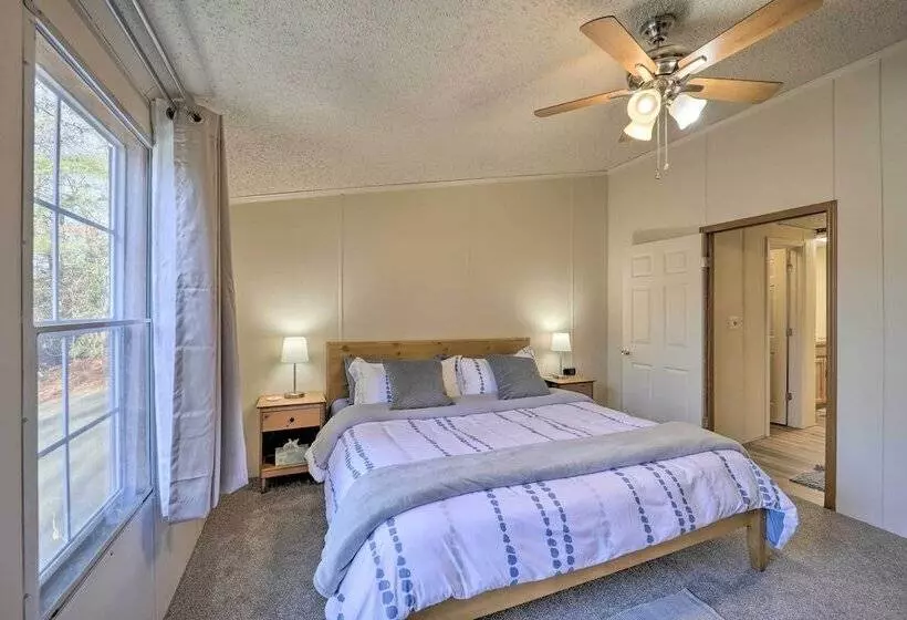 Deck + 2 Fire Pits: Riverfront Spruce Pine Rental!