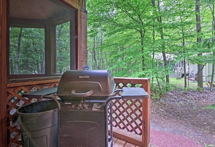Deck & Fire Pit: Pocono Lake Home Near Skiing!