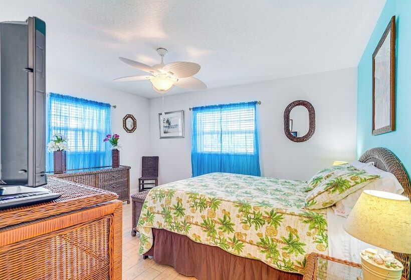 Colorful Canalfront Home   Boat Dock, Deck, Kayaks