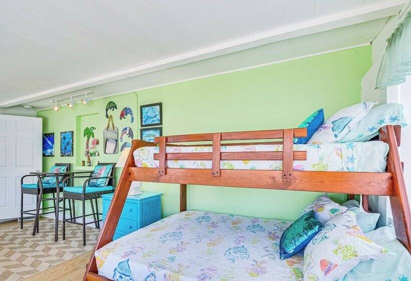 Colorful Canalfront Home   Boat Dock, Deck, Kayaks