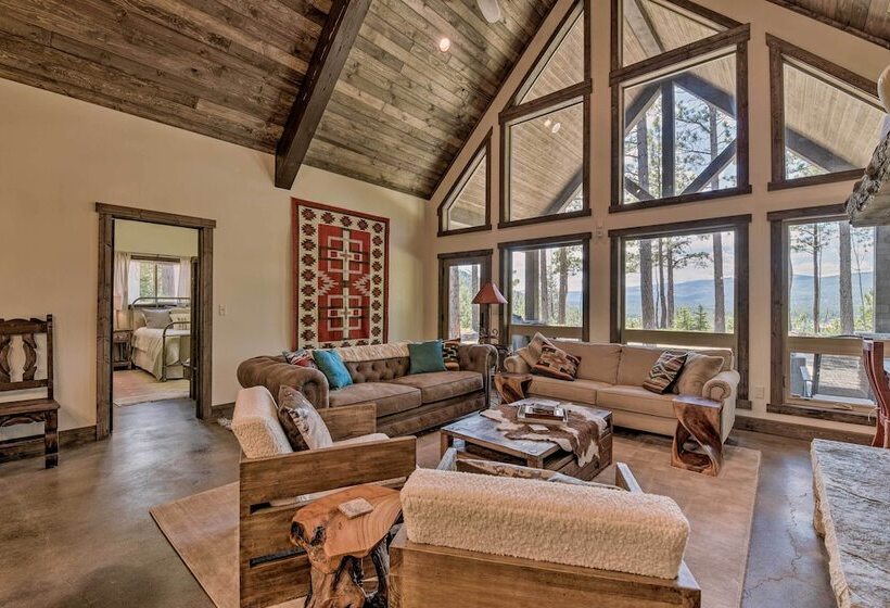 Custom Angel Fire Home: Views, Hot Tub & Fire Pit!
