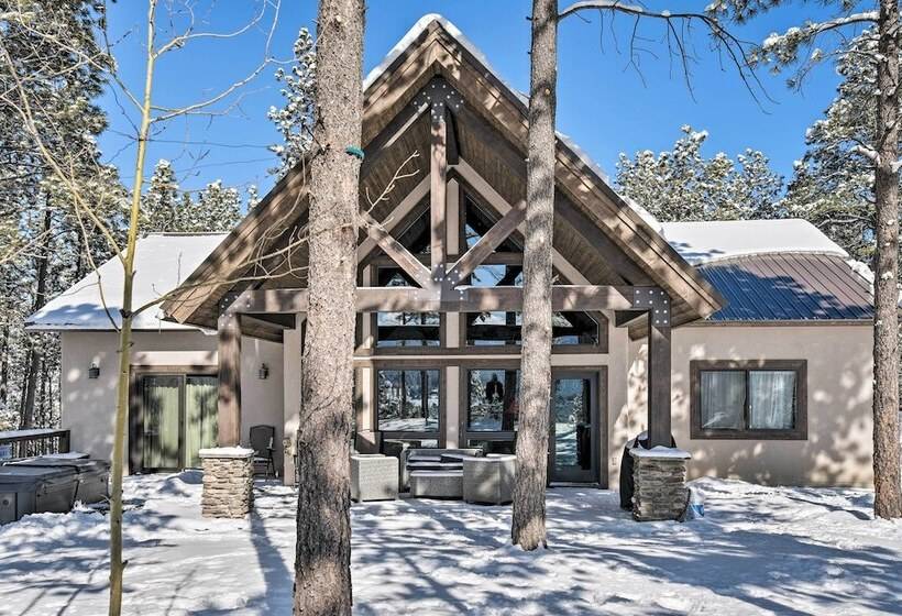 Custom Angel Fire Home: Views, Hot Tub & Fire Pit!