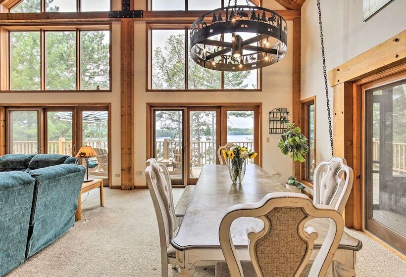 Waterfront Lake Tomahawk Cabin W/ Game Room!