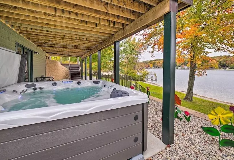 Family Home On Crystal Lake W/ Private Beach!