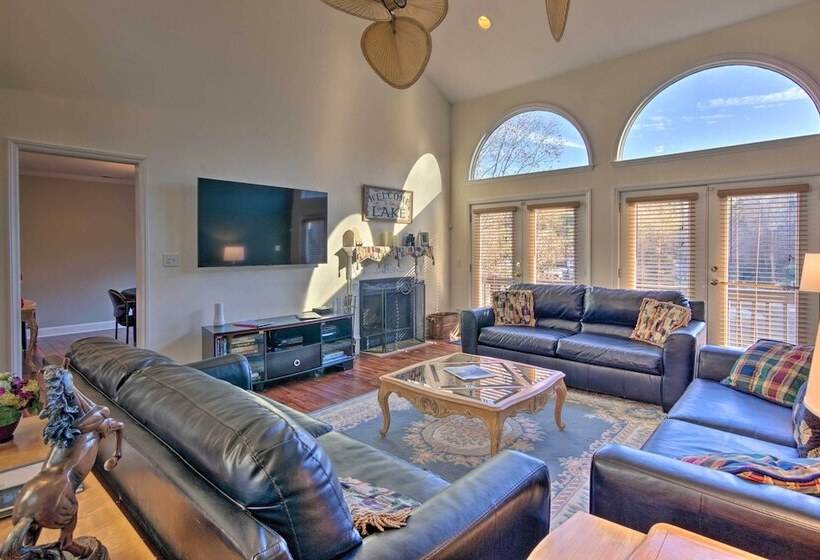 2 Story Deck: Waterfront Lake Lure Home!