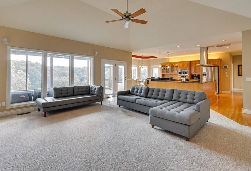 Lakefront Bella Vista Home W/ Game Room & Dock!