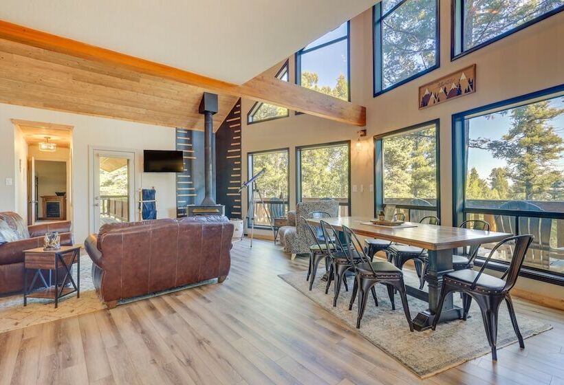 Stylish Angel Fire Cabin W/ Deck 2 Mi To Ski Mtn