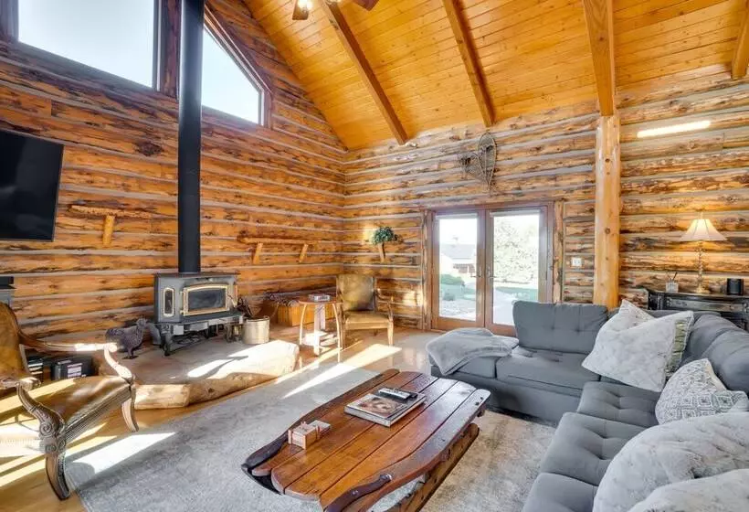 Heated Pool + Mtn Views: Log Cabin In Parker!