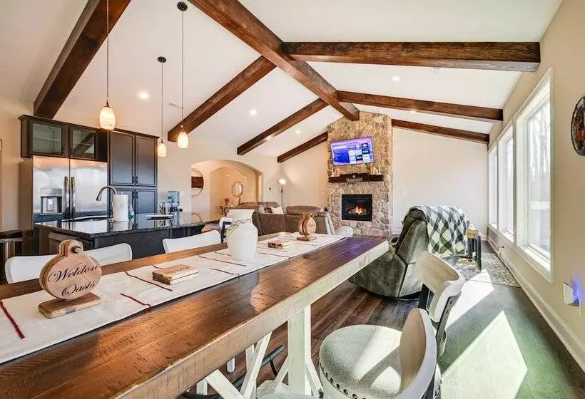 Home Gym & Fireplace: Roaring River Retreat