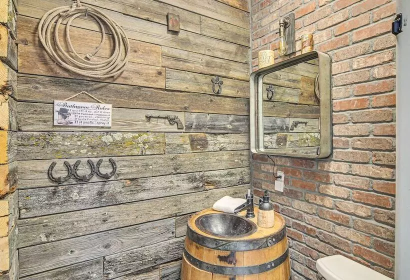 Riverfront Pine Cabin W/ Hot Tub & Mountain Views!