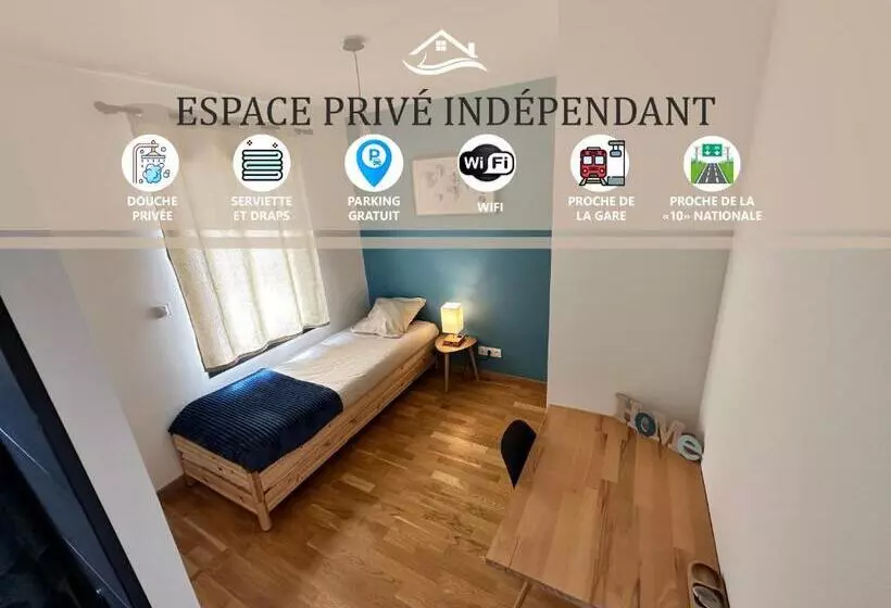 Majatalo Chambre Privée Au Calme   Proche Gare   Parking Gratuit