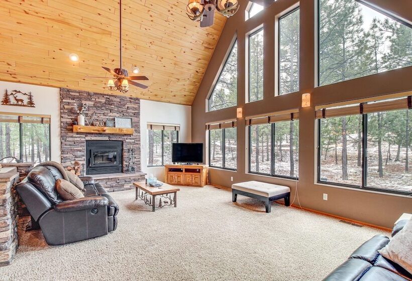 Tranquil Heber Overgaard Cabin W/ Decks & Grill!