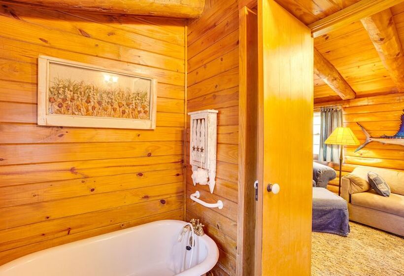 Waterfront Livingston Log Cabin W/ Private Dock!