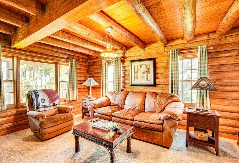 Waterfront Livingston Log Cabin W/ Private Dock!