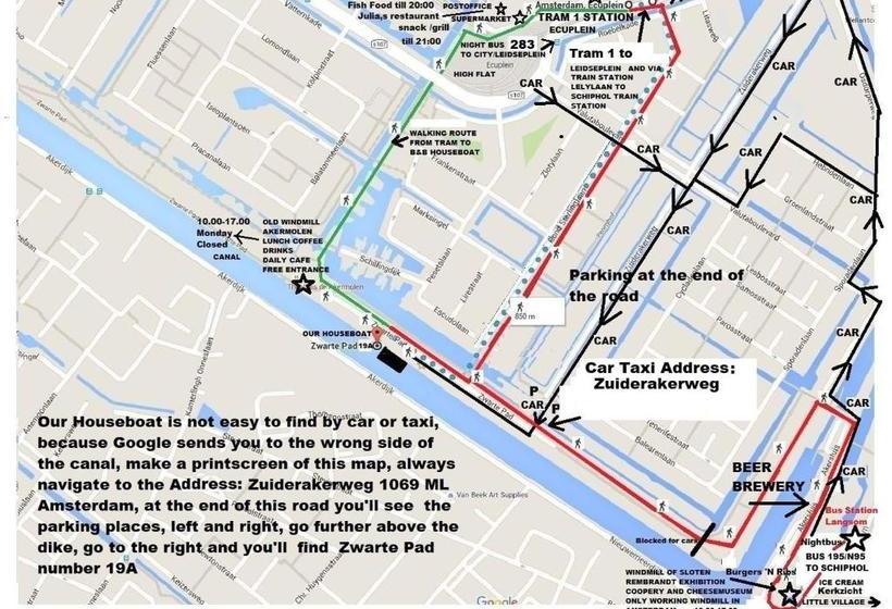 B&b Houseboat Between Amsterdam Windmills