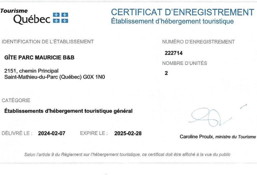 Gîte Parc Mauricie B&b
