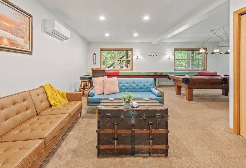 Tawny And Peaceful Game Room, Firepit, Patio/deck, Workspace